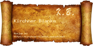 Kirchner Blanka névjegykártya